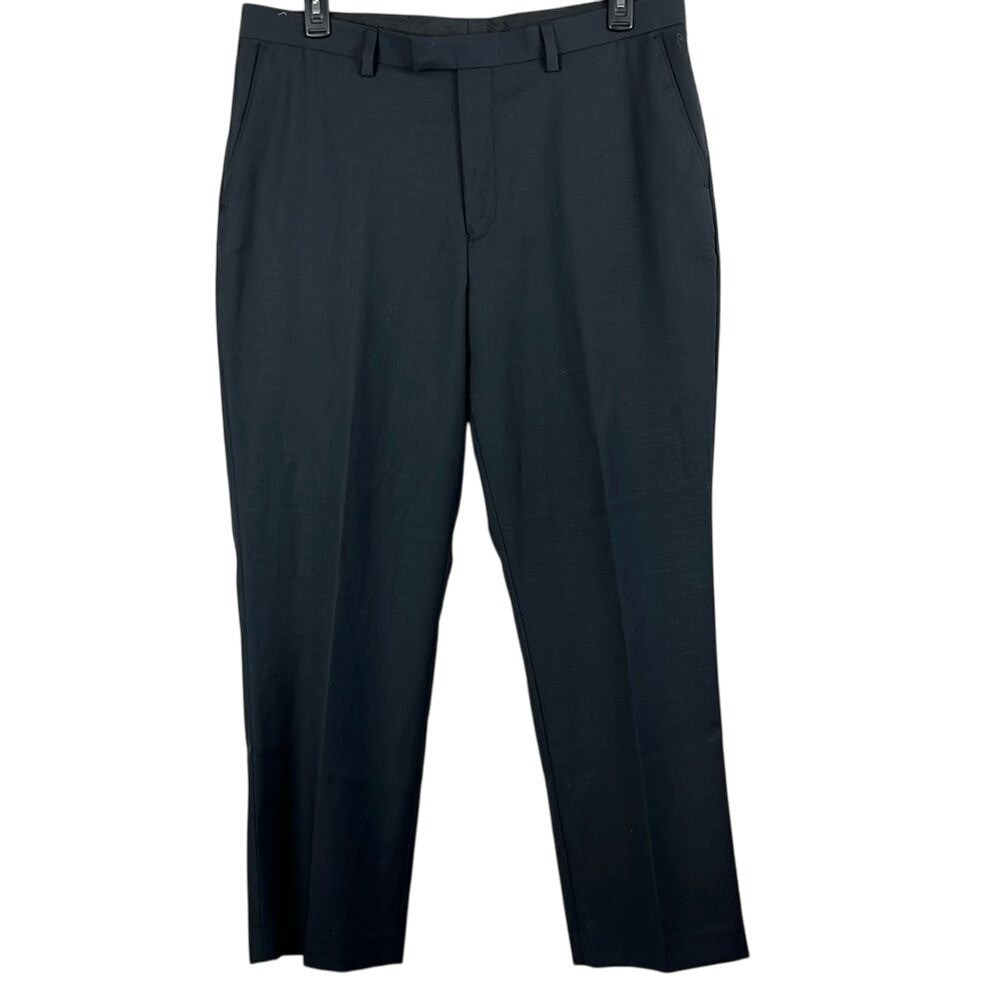 Murano Wool Blend Trousers Dress Pants Straight Leg Mens Size‎ 38X30 Black